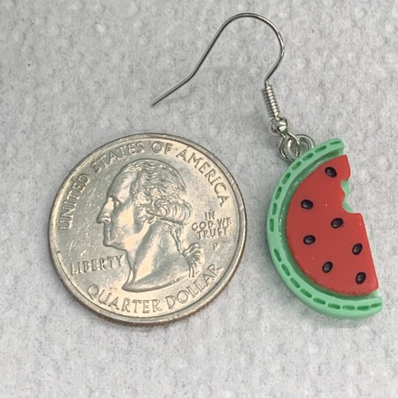 Watermelon Earring, Funny Food Earring, Fruit Earring, Gift Idea, Food Jewelry - Picture 6 of 6
